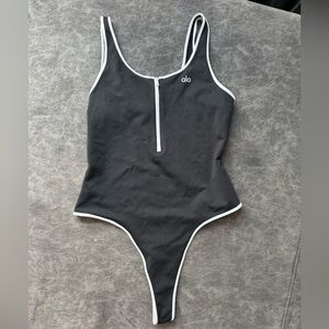 ALO Yoga Black and White One-Piece Swimsuit New
